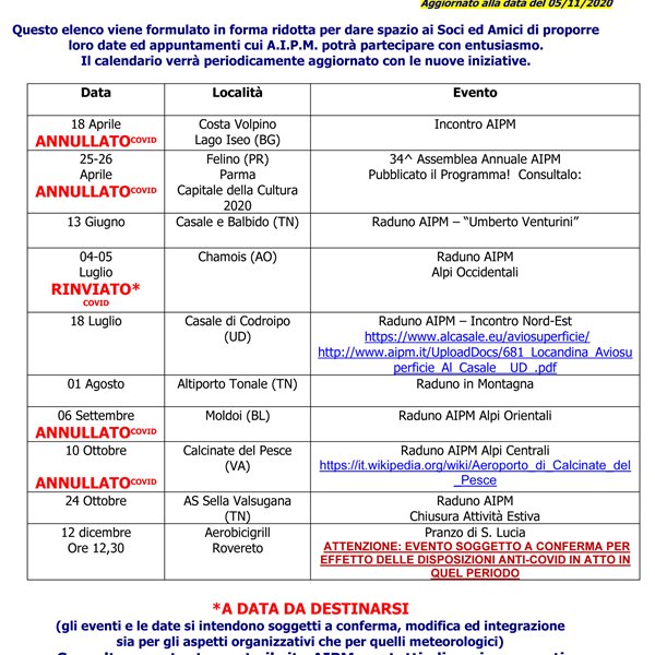 Calendario 2020